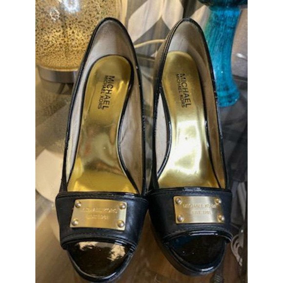 Michael Kors Black Peep Toe Platform Stiletto Heels. - Picture 7 of 7